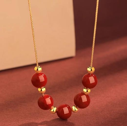 【敦煌南红玛瑙糖葫芦项链】敦煌福泽天然红玛瑙串珠项链女 本命年爆款糖葫芦毛衣链高级感 商品图3