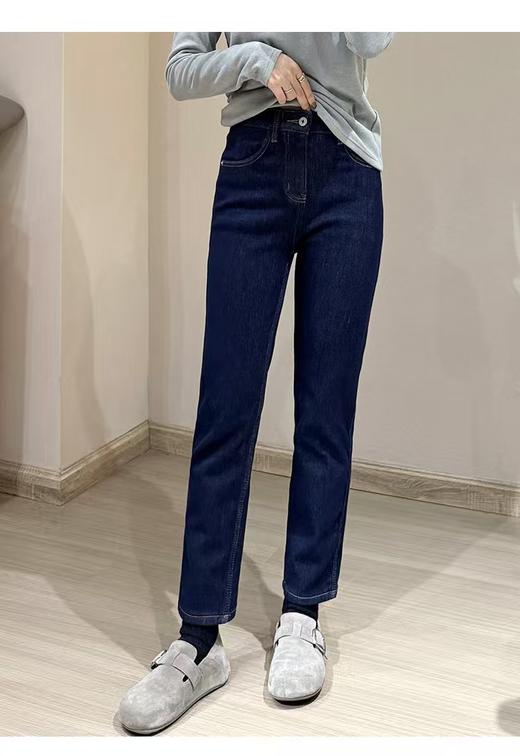 土耳其新款新色胶囊四面弹加绒烟管直筒牛仔裤 商品图10