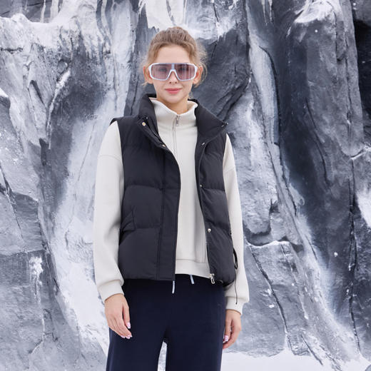 半身缘女装 冬季时尚立领百搭修身防风保暖背心254113U02040114 商品图0