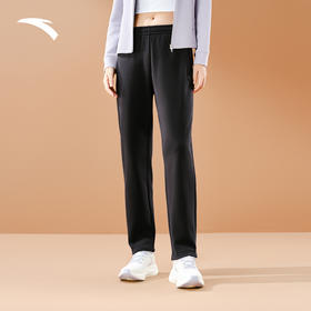 安踏运动长裤女冬季新款宽松休闲针织卫裤高弹直筒裤子162547318N