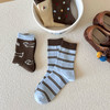 可露丽学院风暖绒中筒条纹波点袜-纪念日百货门店同款167943553 商品缩略图3