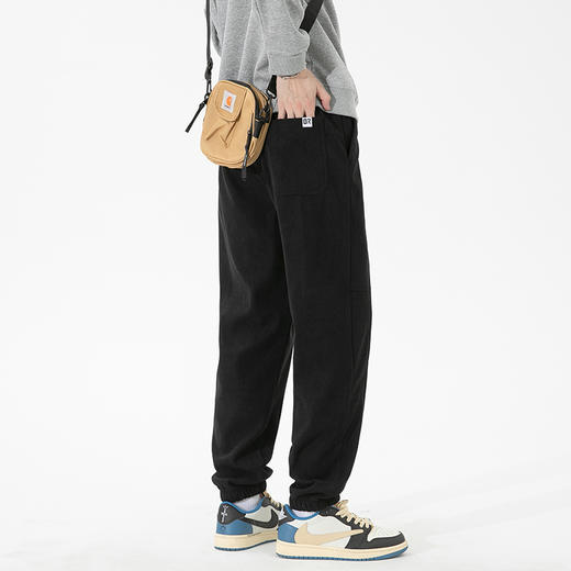 【厚实保暖】罗蒙男士秋冬款休闲裤束脚裤潮男百搭时尚腰部抽绳设计潮搭宽松休闲长裤 商品图7