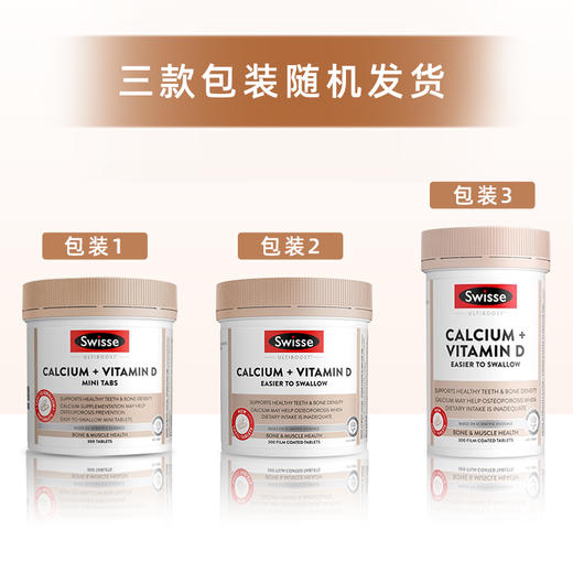 【保税】澳洲Swisse 钙片+维生素D 迷你钙  300片 老人/孕期/成人 补钙必备 原装进口 商品图3