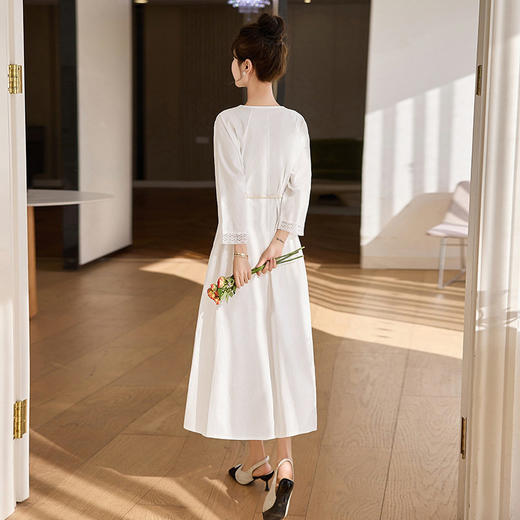 秋季新款淑女气质系带连衣裙女长袖收腰显瘦气质长裙    LJY-MX857 商品图1
