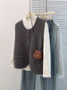 秋冬新款【针织马甲开衫】气质坎肩无袖背心 韩系chic酒红色上衣 商品缩略图1