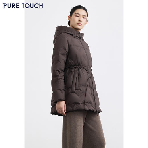 商场同款PURE TOUCH女装25秋冬新款白鹅绒羽绒服中长款连帽鹅绒服 商品图4