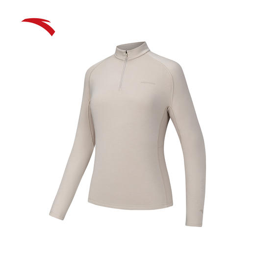 安踏半拉链立领长袖t恤女装冬季新款修身普拉提瑜伽服162546406N 商品图0