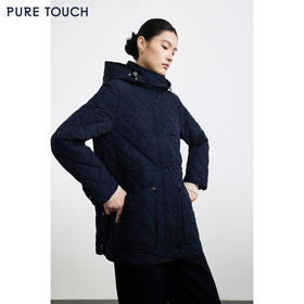 商场同款PURE TOUCH女装25秋冬新款菱格棉服抽绳收腰经典短外套