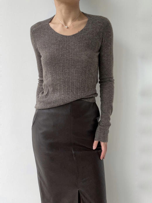 DONSEE10｜DS10AW2519-F 深灰棕 牦牛绒针织打底 商品图5