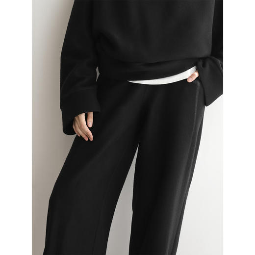 COCOBELLA黑色宽松休闲裤女秋冬柔软裤子通勤针织长裤PA3255 商品图3