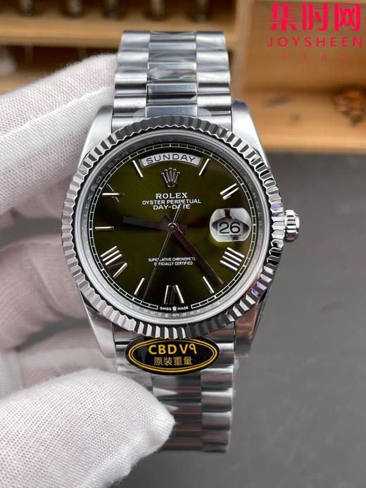 CBD配重版 V9升级版 重量200克+ 劳力士星期日历型系列 日志40mm 白金橄榄绿DD 商品图2