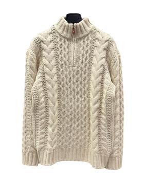 中性款绞花半拉链针织毛衣zh015