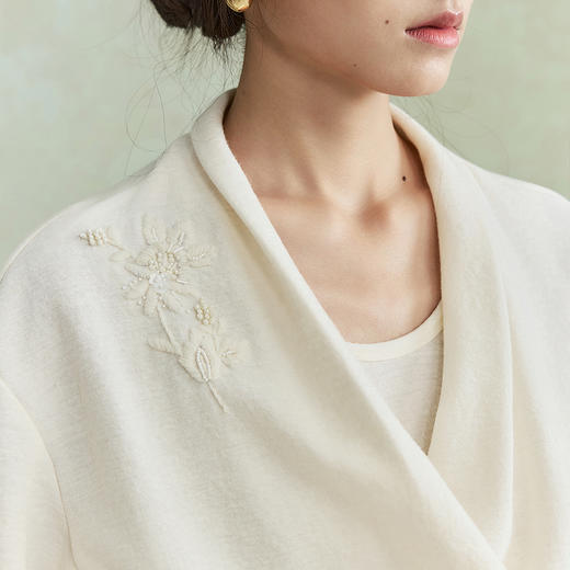 【林栖设计小店】【手工绣花】假两件连衣裙钉珠国风2026早春新款长裙子女1961036 商品图7