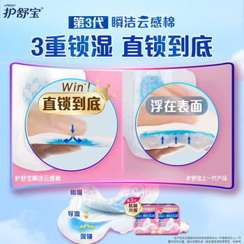 护舒宝瞬洁云感棉卫生巾日用夜用护垫112片无香超薄京东自营官方旗舰 /个人护理 /女性护理 /卫生巾 商品图2