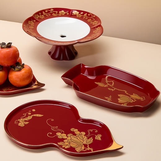 【故宫礼品】福运吉祥瓷盘套装文创果盘餐盘礼盒新年新婚生日礼物 商品图5