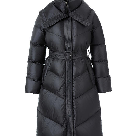 「高货kbnq」全新升级【铂金会员799/天猫1079/差价280】(02128)洛诗琳气质双层领羽绒服2025秋冬收腰假两件中长羽绒服 商品图4