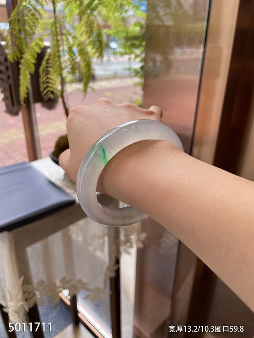 近高冰种飘翠手镯【5011711】圈口59.8~具体价格微信咨询 商品图3