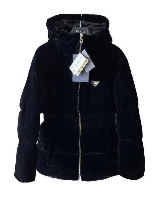 女款修身丝绒连帽羽绒服he020 商品图0