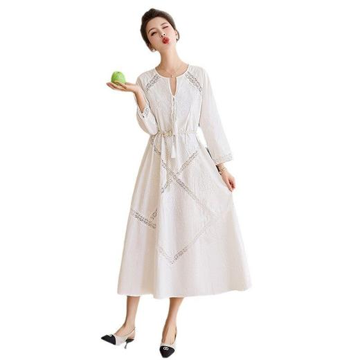 秋季新款淑女气质系带连衣裙女长袖收腰显瘦气质长裙    LJY-MX857 商品图4