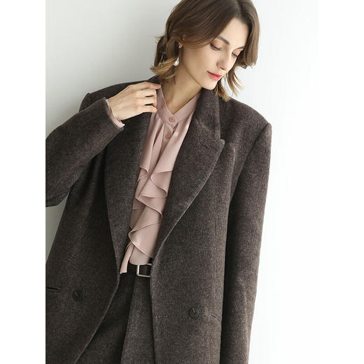 COCOBELLA高智感羊毛西装女秋冬新款廓形通勤毛呢外套SI3222 商品图2