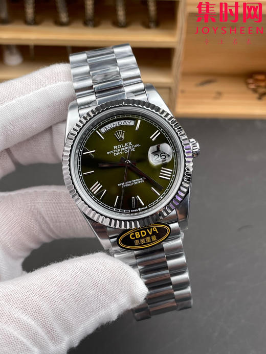 CBD配重版 V9升级版 重量200克+ 劳力士星期日历型系列 日志40mm 白金橄榄绿DD 商品图1