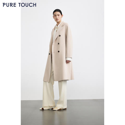 商场同款PURE TOUCH女装25秋冬新款丝绒毛混纺毛呢大衣中长款外套 商品图4