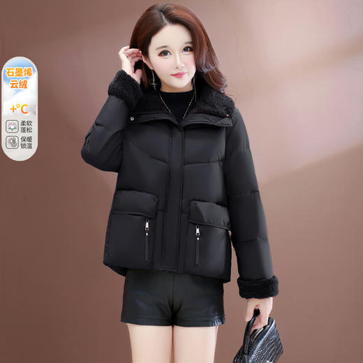 QYM 25XB611棉衣外套时尚棉服保暖休闲棉衣短款上衣气质面包服 商品图7