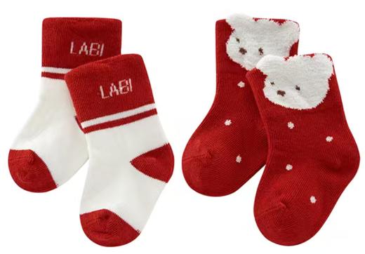 拉比i5配饰类-4小熊抑菌新生儿袜（2双装）LYED10371907008 商品图0