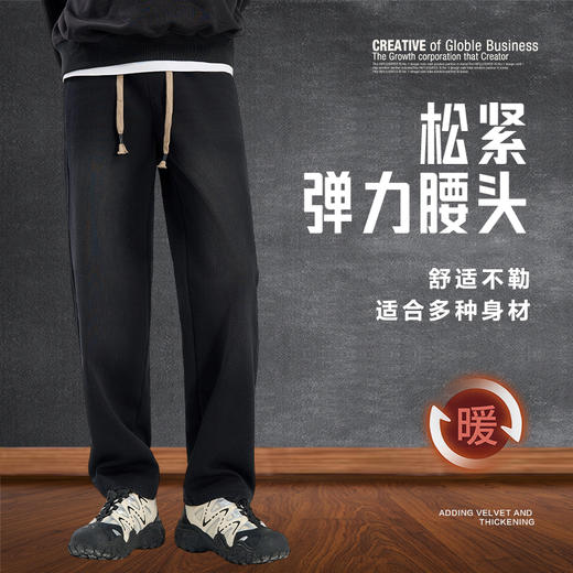 【雅鹿 男士直筒加绒牛仔裤】常规款/加绒款，蓝色/黑色可选，软而有型，贴身舒适不磨肤，弹力腰头，挺括舒适超百搭！ 商品图7