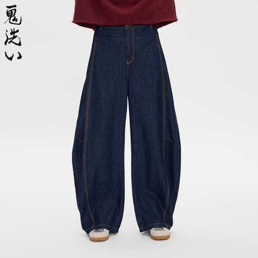 ONIARAI/鬼洗25秋冬新品女生高腰结构线条弯刀牛仔长裤 25B4448 商品图0