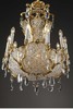 独角鹿西洋古董 1880年代法国出品路易十五风格繁花主题铜鎏金精雕装饰十枝头烛台式枝形水晶吊灯 商品缩略图1