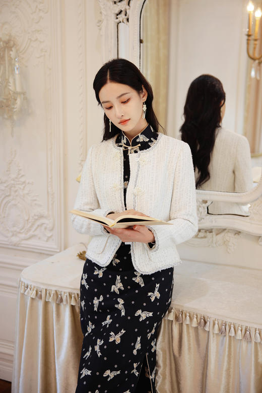 逸红颜明月「茉光」小香风外套｜新年里的优雅诗章，法式与东方的双生年味 商品图3