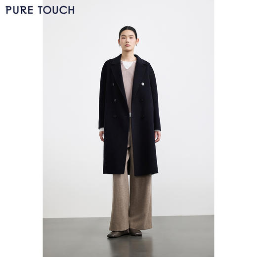 商场同款PURE TOUCH女装25秋冬新款丝绒毛混纺双面呢大衣H型毛呢 商品图1