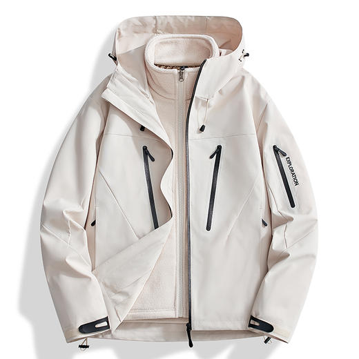 【159秒杀三合一】LUCKY DEER幸运鹿情侣款户外轻潮硬壳抓绒内胆三合一外套 商品图3