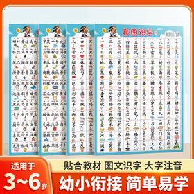 【斗半匠】看图识字挂图3-6岁幼小衔接大字注音趣味图文识字贴合教材