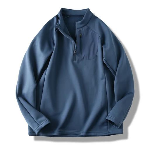 男子高弹力 加厚抓绒上衣 半拉链保暖打底 商品图4