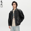 ONIARAI/鬼洗25秋冬新品复古阔型擦色皮夹克男式休闲外套 B340246 商品缩略图0