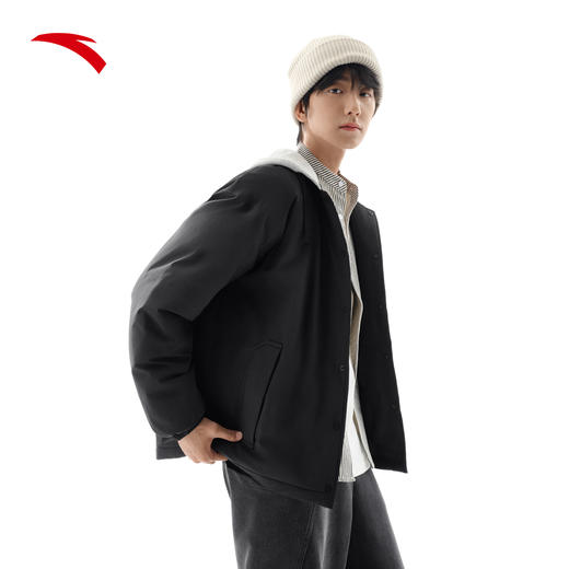 安踏防泼水羽绒服男女同款保暖防风复古美式棒球风外套172548910 商品图1