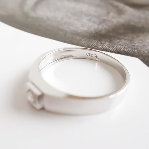 【天然正品】AU750白金经典简约0.043克拉钻石戒指16.5号（戒圈可改）女士211025TJ17 特价：2380元 商品图5