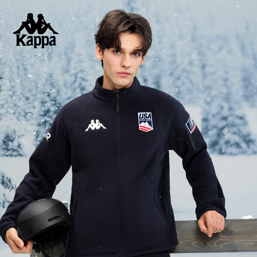 Kappa 2025新款运动保暖抓绒衣 立领刺绣摇粒绒外套男女款K0FY2WK40 商品图1