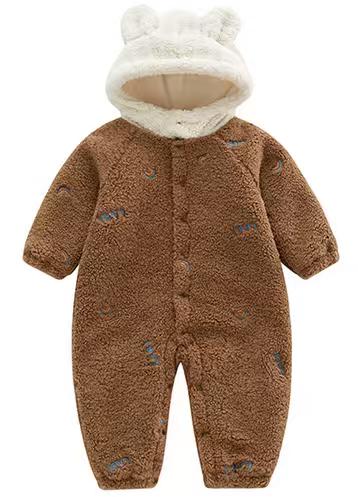 拉比i5童衣类-4自然刺绣毛绒连体衣LYDC103505 商品图0