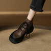 【预售5天】松糕厚底马丁靴女秋冬新款小个子增高短靴真皮系带靴子KYD&9814 商品缩略图2