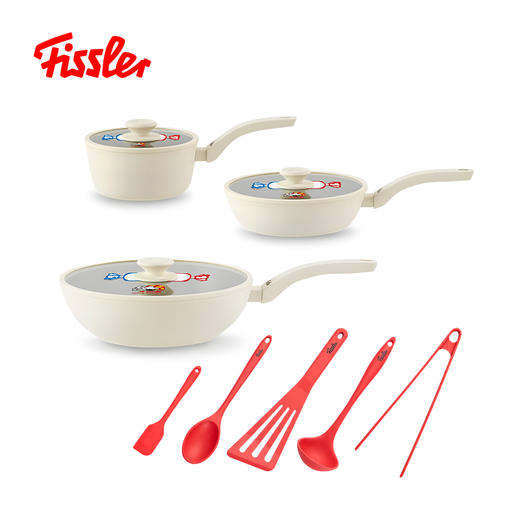 【限时特惠】大白兔不粘煎炒奶锅三件组-赠乐彩五件套 商品图0