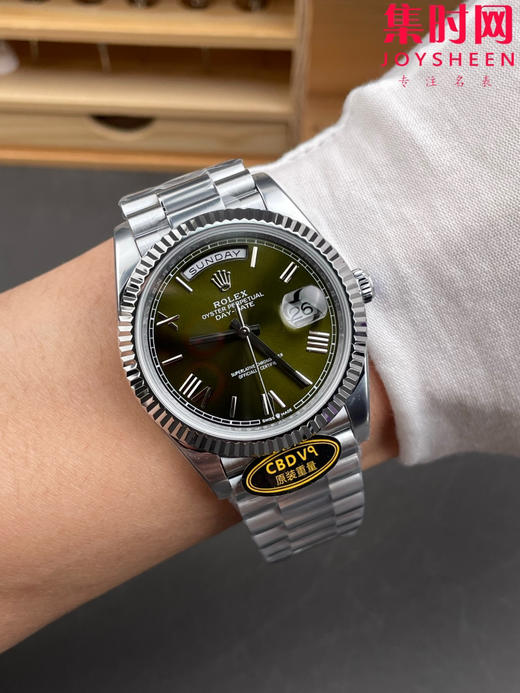 CBD配重版 V9升级版 重量200克+ 劳力士星期日历型系列 日志40mm 白金橄榄绿DD 商品图8
