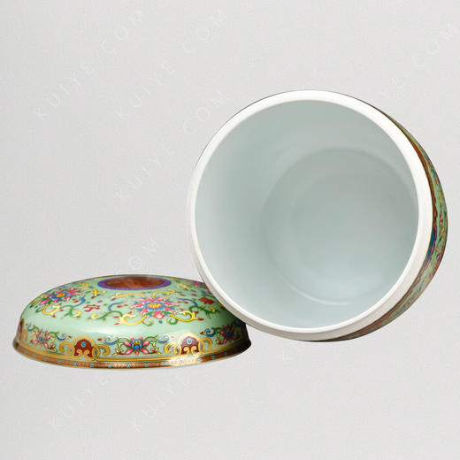 【艺德春】钢化瓷高档寿盒“福寿康宁”（青玉）景德镇瓷骨灰盒 商品图3