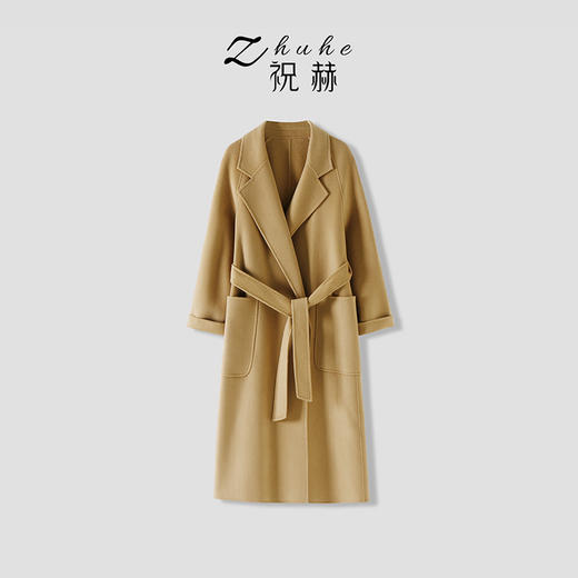 【合作款】精致高级感时尚中长款羊绒羊毛呢子大衣-RJ173 商品图2