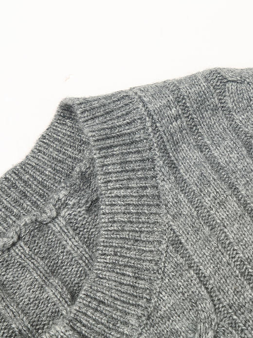 灰色复古菱格纹针织马甲 单排扣无袖开衫 秋冬学院风百搭显瘦毛衣背心女 商品图2