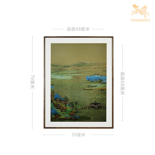铜师傅 手工錾刻 铜雕画《千里江山 三联屏》客厅背景墙装饰挂画 商品图7