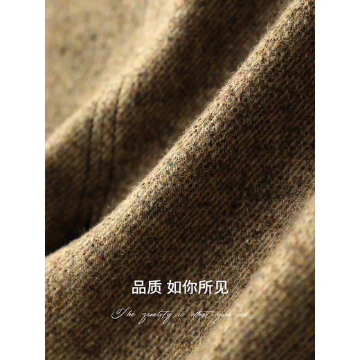 COCOBELLA气质美拉德羊毛半身裙女秋冬前开叉直筒短裙HS0063 商品图4