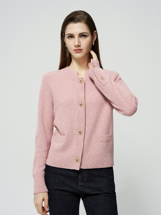 【混色羊绒开衫】羊绒世家秋冬新款100%山羊绒开衫时尚保暖外套 商品图0